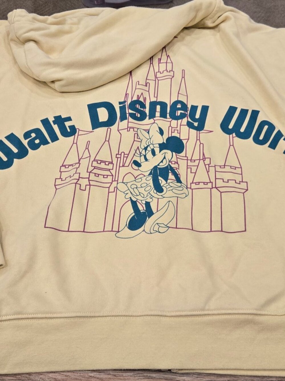 Walt Disney World Minnie Mouse Zip-Up Hoodie | Yellow | Large (#101)